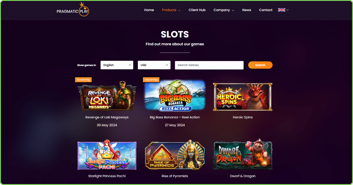 Pragmatic Play kommende spillemaskiner